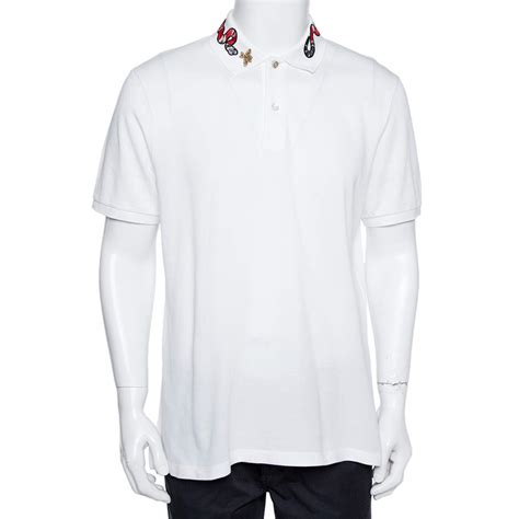 gucci snake collar polo shirt|white gucci shirt with snake.